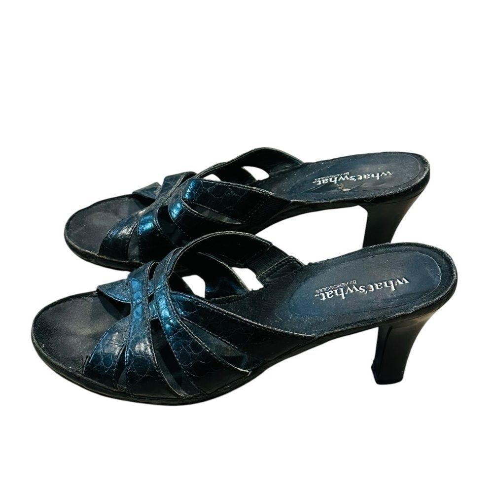 10/$25🦋 What's What by Aeropostale Black Heels - Size 7.5